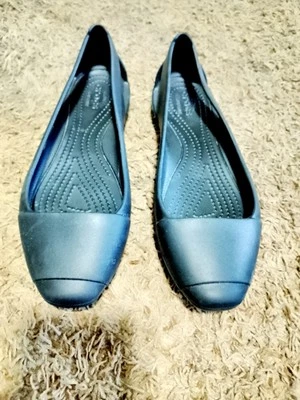 Crocs Sienna Shoes Black Slip On Casual Ballet Iconic Comfort Flats Womens 7 - Image 1 of 4