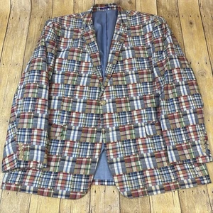 Alan Flusser Madras Blazer Patchwork Sport Mantel XXL 2XL - Bild 1 von 12