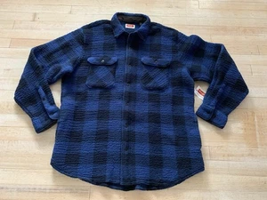 Wrangler Men’s Lumberjack Fleece, Blue/Black, Size Large Heavyweight NWT - Picture 1 of 4