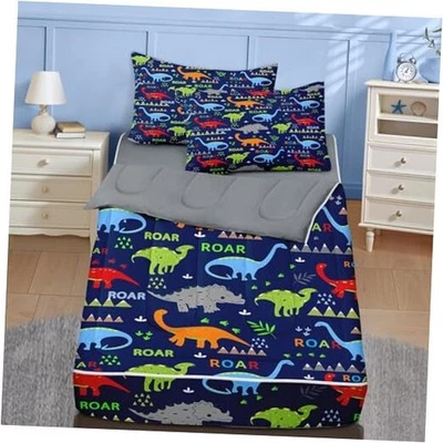  Zipper Bedding Cartoon Dinosaur Zip Up Bedding Set for Boys Twin Dinosaur 18 - Image 1 of 4