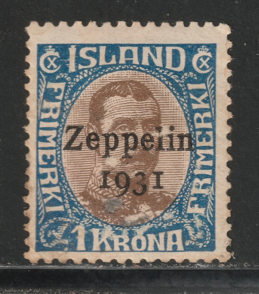 Iceland: Airmail Lot 134 (1931 #C10 - F - Mint H) 2025 Scott Cat. Val. $12.00 - Image 1 of 1