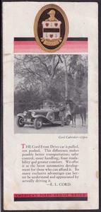 Cartella vendita auto guida anteriore cavo Auburn Automobile Company IN c 1930 - Foto 1 di 1