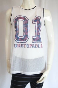 NEW LORNA JANE Varsity Tank Sport TOP Excel GYM YOGA Breathable Woman Sz L WHITE - Picture 1 of 11