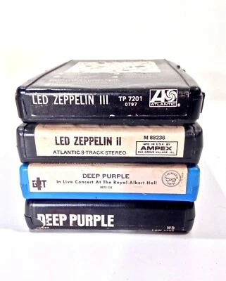 Vintage Zeppelin Deep Purple 8-Track Cartridge Tape Lot Of 4 Working LOOK & READ - Imagem 1 de 4