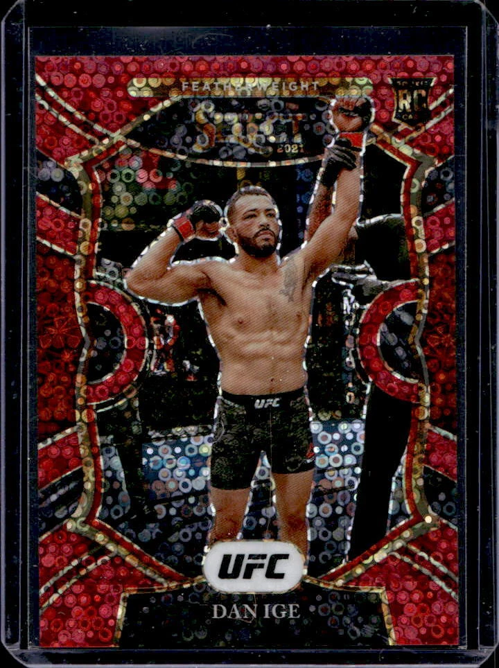 2021 Panini Select UFC Dan Ige Concourse Red Disco Prizm Rookie RC #061/199