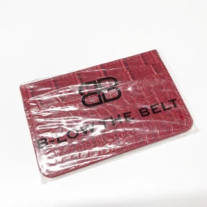 NEW B-Low The Belt Red Crocodile Embossed Vegan Leather Card Case Mini Wallet - Picture 1 of 3
