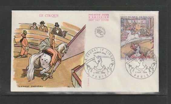 France 1969 SG1822 FDC (Paris) Art Series:The Circus-painted by Georges Seurat - Image 1 of 1