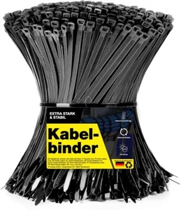 500x  Kabelbinder schwarz Set - kurz & lang - reißfest - für Handwerk & Haushalt - Picture 1 of 7