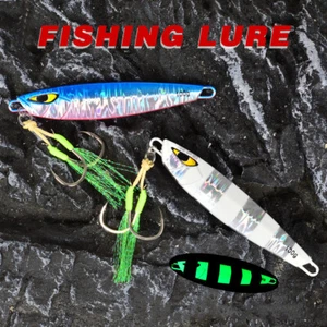 2PCS Slow Fall Pitch Lead Metal Flat Jigging Fishing Lure Long Casting 30-100G - Picture 1 of 29