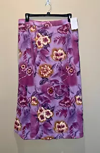 Momentum NWT! Long Floral Print Elastic Waist/Side-Zip Lined Skirt, Plus Sz 3X - Picture 1 of 19