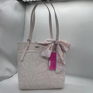 Betsey Johnson XO Aaliya Shopper with Scarf Pink Tote Shoulder Bag Purse NWT