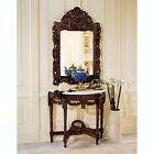 Design Toscano Chateau Gallet Marble Topped Hardwood Console Table with Mirror