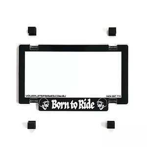 Motorcycle Motorbike Number Plate Cover Protector Black Clear 185mm x 100mm - Picture 1 of 11