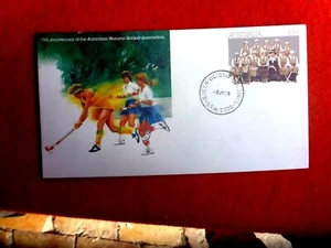 AUST WOMENS HOCKEY 75TH ANNIV PSE QUEEN VICTORIA BUILDINGS POSTMARK  - Picture 1 of 1