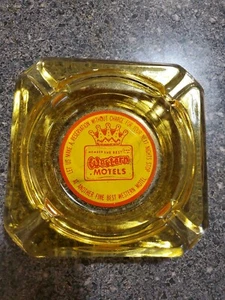 Vintage Best Western Motel Crown Member Clear Glass Ashtray - 3.5" Square - Picture 1 of 3