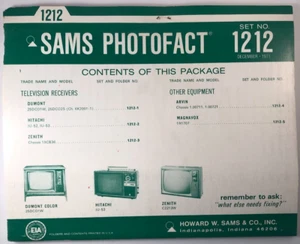 SET CARTELLE FOTOFATTO SAMS N. 1212, 1971, SCHEMI E MANUALI DI SERVIZIO - Foto 1 di 1
