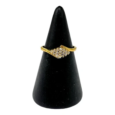 9ct 9K Yellow Gold Ladies Ring With Diamonds TDW 0.16ct Size L1/2. Brand New - Image 1 of 4