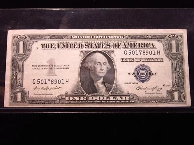 USA $1 1935 E G50178901H # SILVER Certificate BLUE Seal Washington Dollar Money - Image 1 of 3