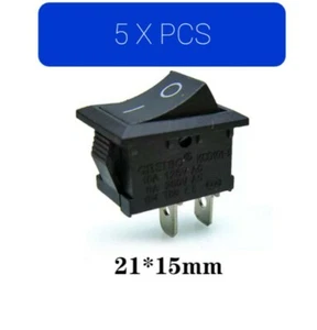 Interruptor de palanca basculante de encendido/apagado de luz de punto redondo de 5 pines x 2 pines 12 V 15 x 21 mm - Imagen 1 de 5