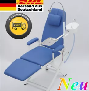 Zahnarztstuhl Faltbar Behandlungsstuhl Behandlungseinheit LED Lampe Spülsystem - Bild 1 von 14