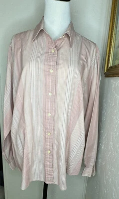Женская рубашка Van Heusen XL на пуговицах в полоску розовая и белая карьерная одежда - Изображение 1 из 4