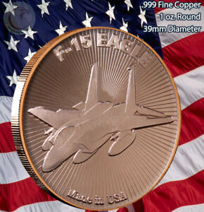 "F-15 Eagle" 1 oz .999 Copper Round 