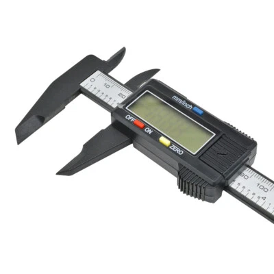 LCD Digital Electronic Carbon Fiber Vernier Caliper Gauge Micromet 150mm/6inch - Image 1 of 4