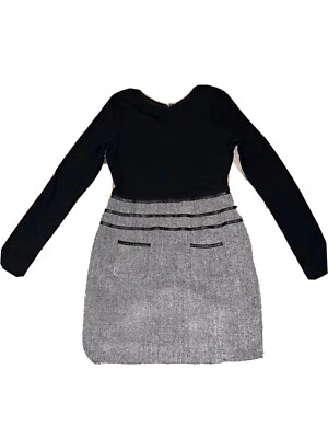 Double Zero Dress Large houndstooth black plaid tweed Long Sleeve business wear - Image 1 of 4