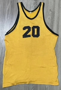 Vintage 1960's Durene Tank Track & Field Sleeveless Shirt Yellow Size Small - Picture 1 of 7