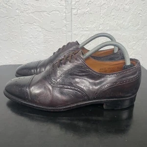 Paul Stuart Patent Leather Oxford Mens Size 8 Shoes Brown Italy Made - Picture 1 of 11