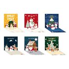 6pcs/set 3D for Up Christmas Greeting Cards Merry Cards Handmade Holida