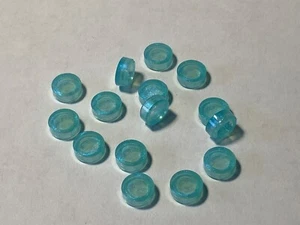 15 LEGO parts 1x1 round tile translucent shining light blue Harry Potter 30677 - Picture 1 of 2
