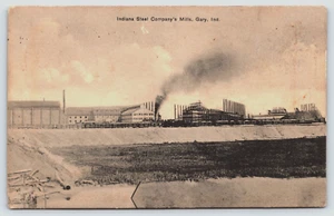 Postcard Gary Indiana Steel Company Mills Smoke-Stacks c1910's Antique - Picture 1 of 3