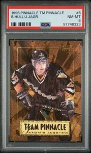 Team Pinnacle Brett 1995 casco Jaromir JAGR Dufex # 6 inserto PSA 9 Pop 4 más alto - Imagen 1 de 2