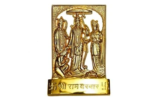 Brass Ram Darbar Murti Idol Statue (Golden, 10 x 7 cm) - Picture 1 of 3