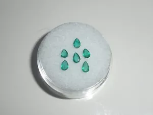 6 gemme naturali sfaccettate sfaccettate pera colombiana 4x3 mm ciascuna - Foto 1 di 4
