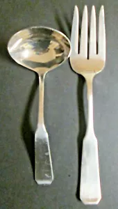 Reed & Barton "1776" (?) Serving Fork and Gravy Ladle - Silverplate - Picture 1 of 9