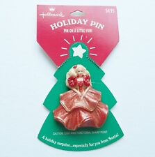 1995 Hallmark BARBIE Holiday Pin New on Card Christmas Lapel Brooch