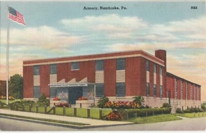 Postcard Armory Nanticoke Pennsylvania Linen Unposted - Picture 1 of 2