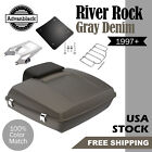 Advanblack River Rock Gray Denim Razor Tour Pack Trunk Luggage For Harley 97+