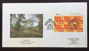 GB QEII 2002 6x1st Scotland Country Definitive Cylinder Block on First Day Cover - Picture 1 of 2