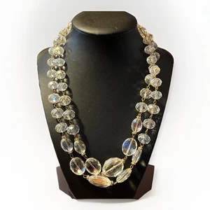 Collana lunga LK By Leetal Kalmanson in vetro trasparente sfaccettato catena di perle 40”-43” - Foto 1 di 8