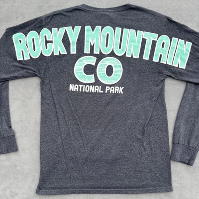 Camisa Manga Larga Parque Nacional de las Montañas Rocosas Para Hombre Talla S Etiqueta Fruit of the Loom Foto 1 de 4