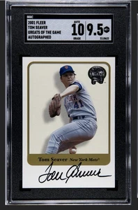 TOM SEAVER 2001 FLEER GREATS OF THE GAME SGC 9.5/10 SP AUTO ! *POP 1 EVER WOWZER - Picture 1 of 3