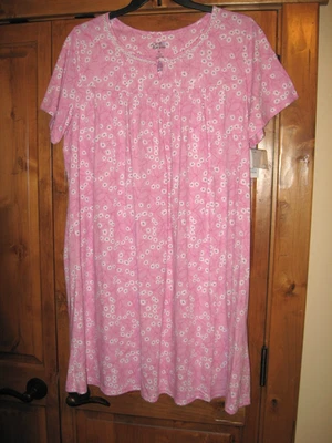 Croft & Barrow Cotton Blend PInk Floral Nightgown ~ Plus Size  1X ~  NWT - Image 1 of 4