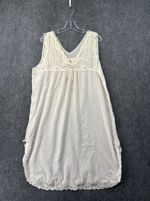 Camisón midi vintage Barbizon marfil sin mangas dobladillo de encaje para mujer retro transparente Foto 1 de 4