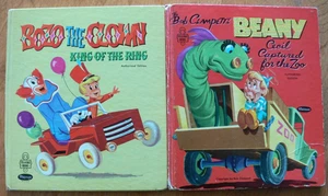 2 Vintage Whitman Tell-a-Tale Books ~ BOZO THE CLOWN, BOB CLAMPETT'S BEANY - Imagen 1 de 18