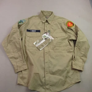 5.11 Shirt Mens Medium Long Sleeve Pockets Button Up Casual Lightweight Beige - Picture 1 of 11