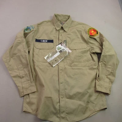 5.11 Shirt Mens Medium Long Sleeve Pockets Button Up Casual Lightweight Beige - Image 1 of 4