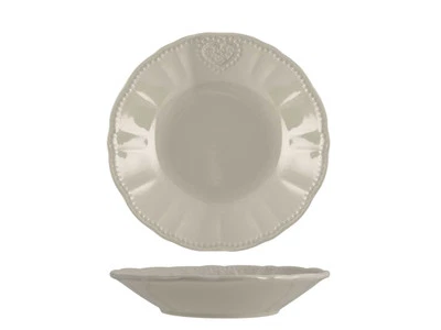 6 Assiettes En Grès Celine Grise Fondi 21,5 H&H - Photo 1/3